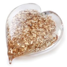 Double Sided Heart - Gold Flakes