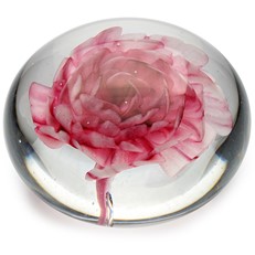 Medium Paperweight - Pink Rose Glow