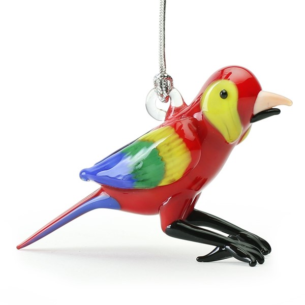 Glassdelights Ornament Scarlet Macaw