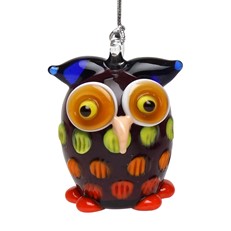 Glassdelights Ornament - Owl, Purple