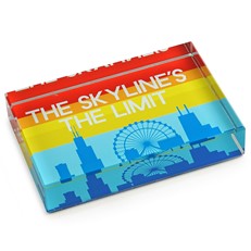 Deskpop Crystal Paperweight - Chicago Skyline